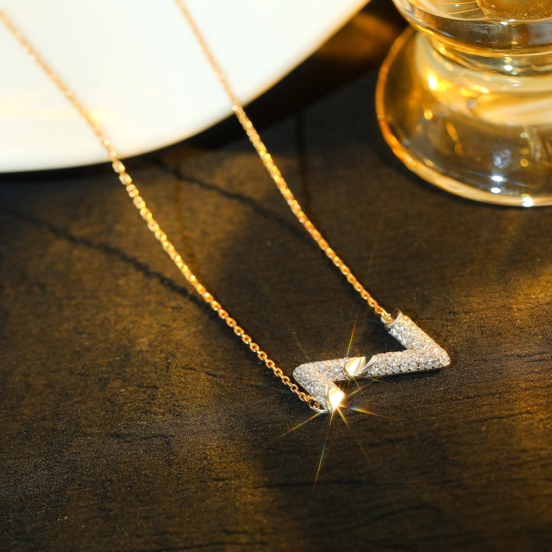 ¡®lume Jewelry¡¯VOLT SILVER DIAMOND PEDANT NECKLACE