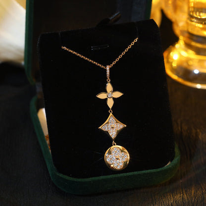 ¡®lume Jewelry¡¯STAR AND SUN DIAMOND PINK GOLD NECKLACE