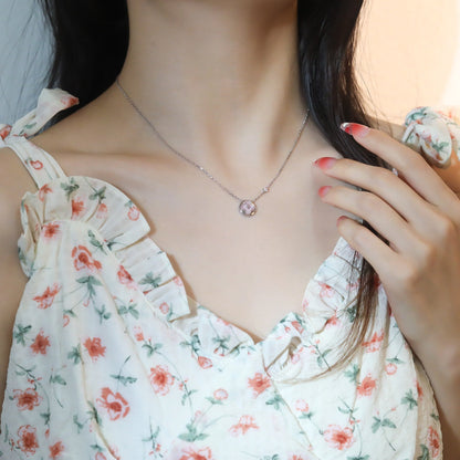 ¡®lume Jewelry¡¯SUN PEDANT PINK GOLD 1 DIAMOND NECKLACE