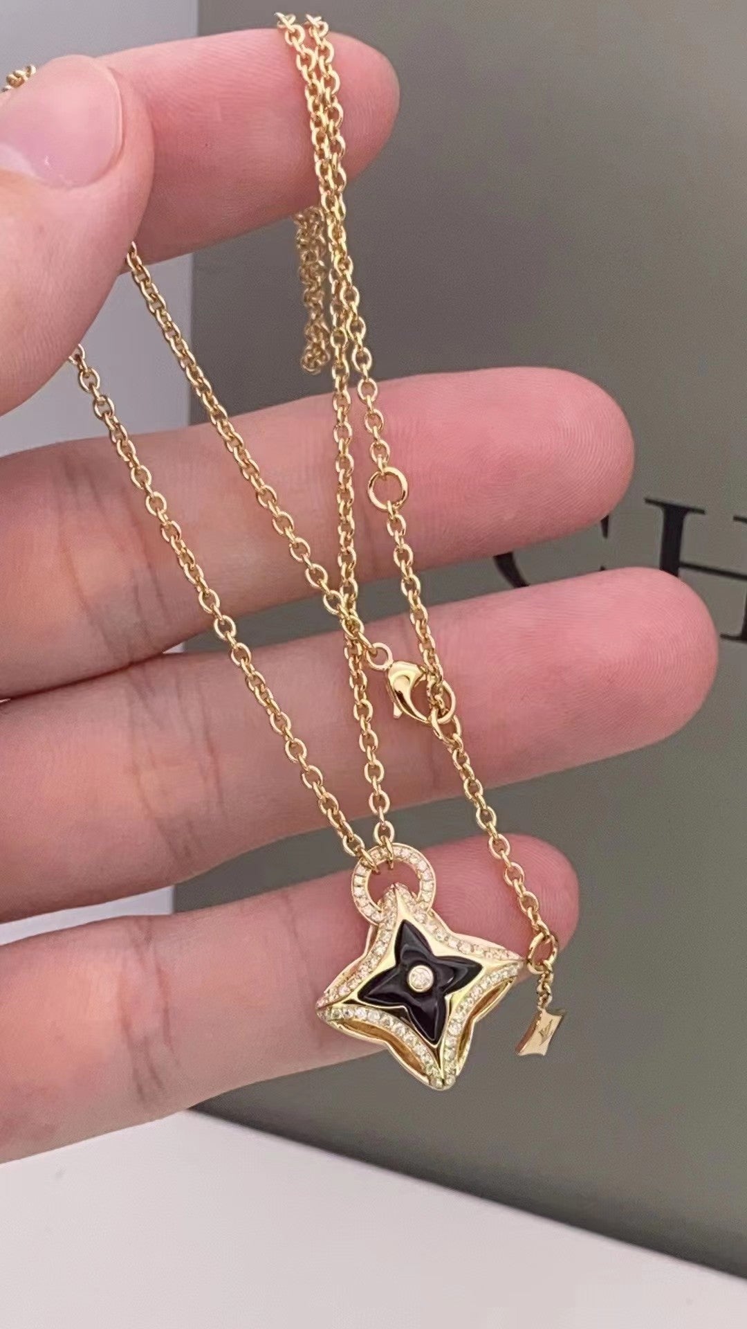 ¡®lume Jewelry¡¯STAR PEDANT PINK GOLD DIAMOND NECKLACE