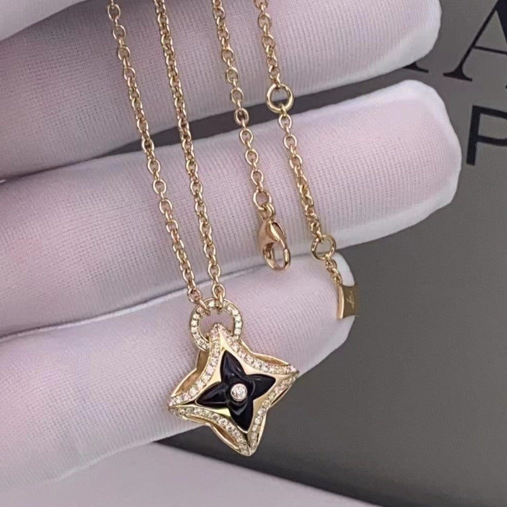 ¡®lume Jewelry¡¯STAR PEDANT PINK GOLD DIAMOND NECKLACE