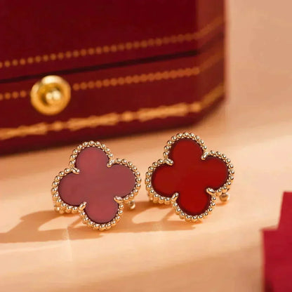 ¡®lume Jewelry¡¯CLOVER MEDIUM 1 MOTIFS CARNELIAN  EARRINGS