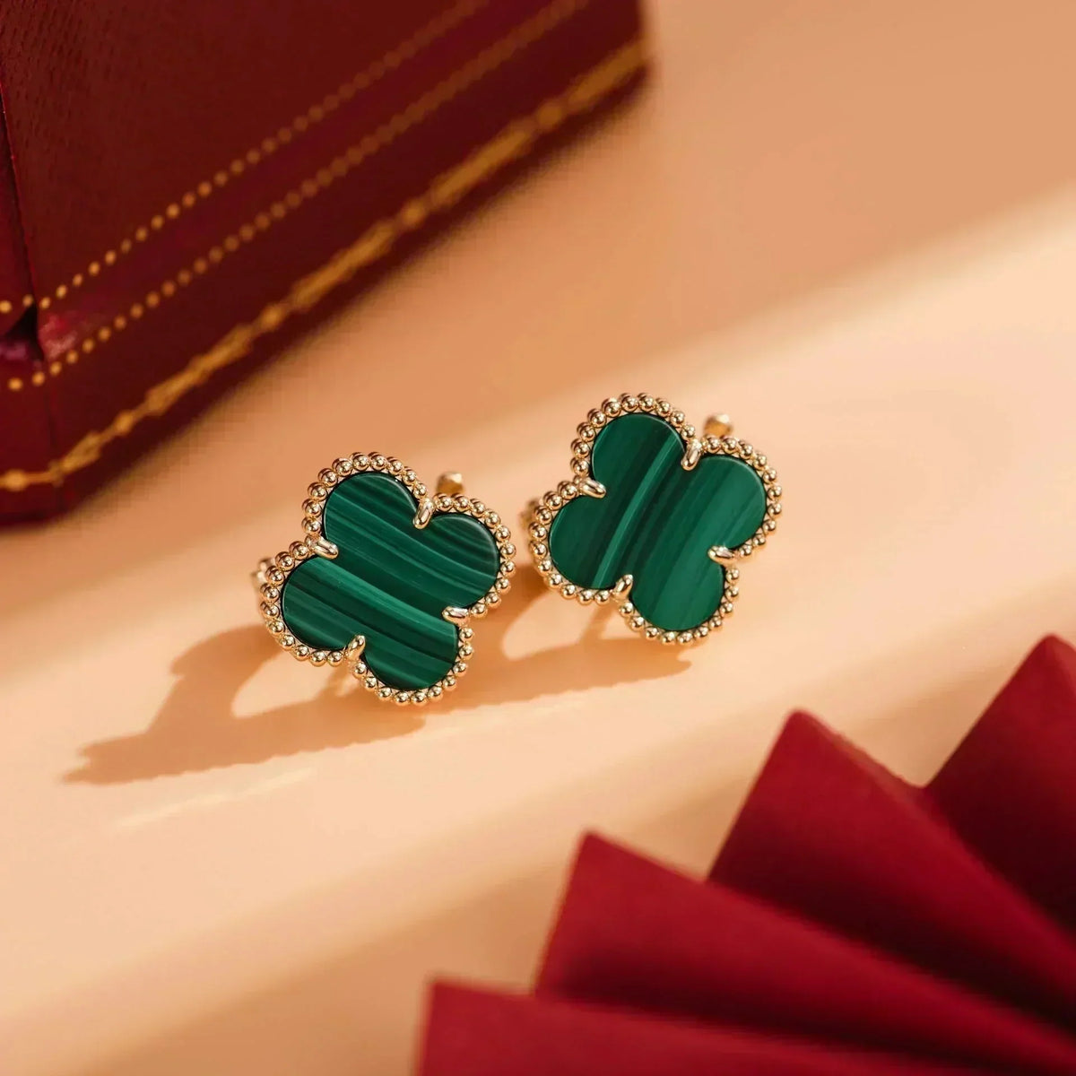 ¡®lume Jewelry¡¯CLOVER MEDIUM 1 MOTIFS MALACHITE  EARRINGS