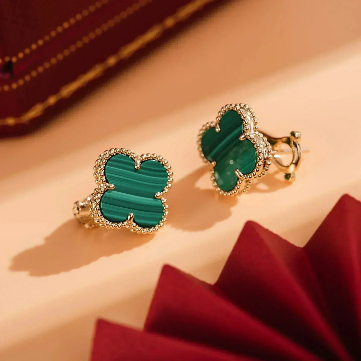 ¡®lume Jewelry¡¯CLOVER MEDIUM 1 MOTIFS MALACHITE  EARRINGS