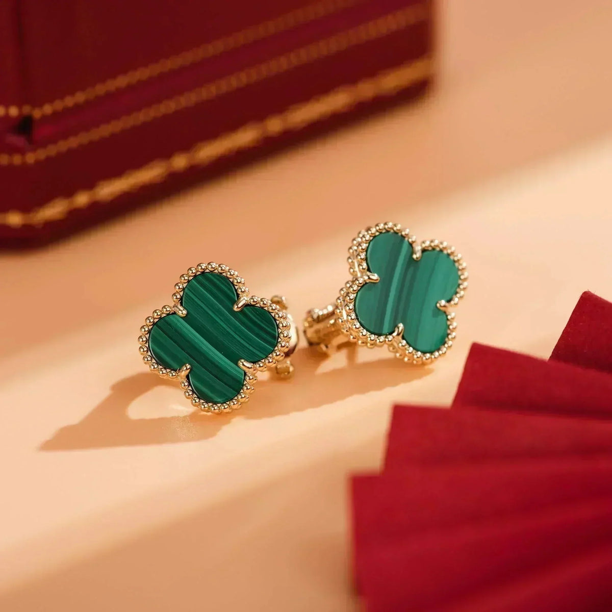 ¡®lume Jewelry¡¯CLOVER MEDIUM 1 MOTIFS MALACHITE  EARRINGS