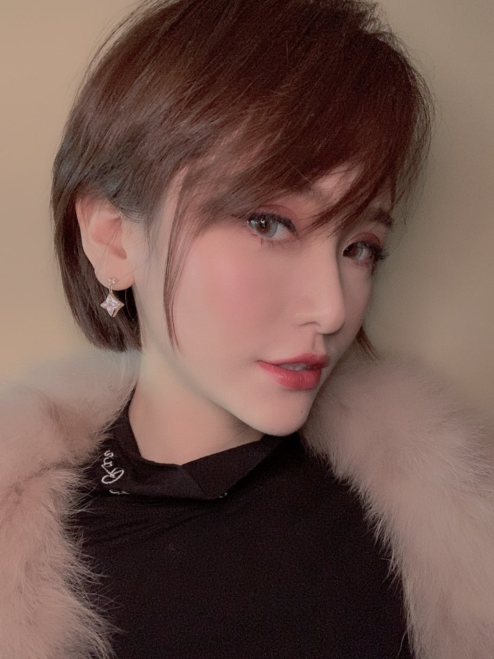 ¡®lume Jewelry¡¯DOUBLE STAR PINK GOLD MOP DROP EARRINGS
