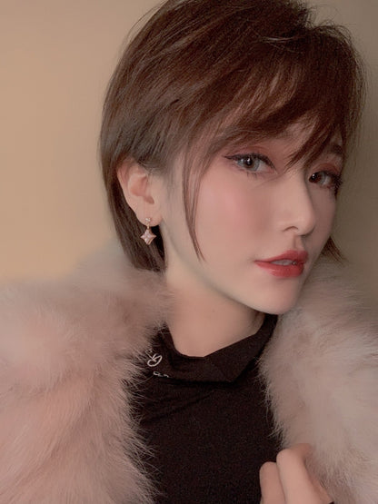 ¡®lume Jewelry¡¯DOUBLE STAR PINK GOLD MOP DROP EARRINGS