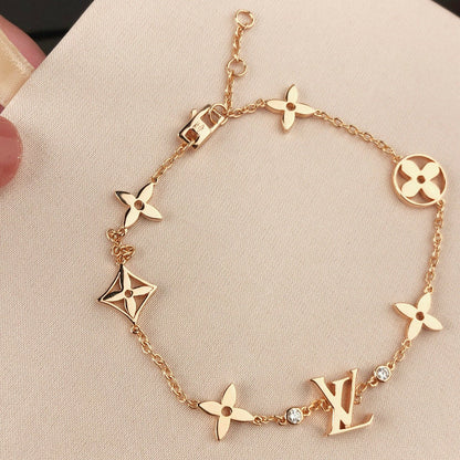 ¡®lume Jewelry¡¯STAR AND SUN 7 MOTIFS GOLD BRACELET