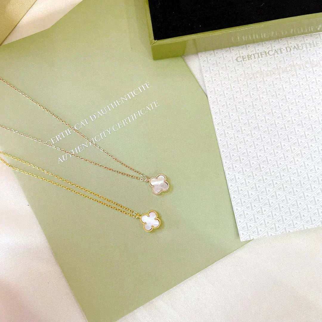 ¡®lume Jewelry¡¯CLOVER MINI 9.5MM WHITE MOTHER-OF-PEARL NECKLACE
