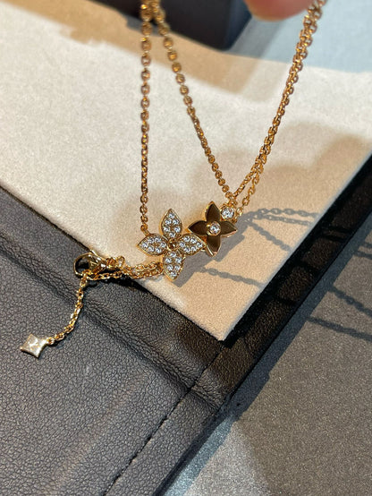 ¡®lume Jewelry¡¯STAR BLOSSOM NECKLACE PINK GOLD DIAMONDS