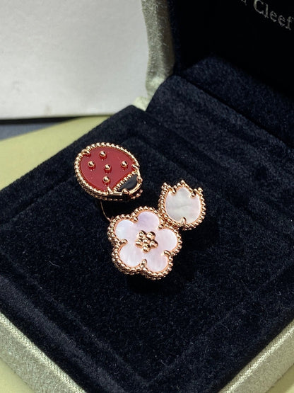 ¡®lume Jewelry¡¯LUCKY 3 MOTIF ROSE GOLD RING