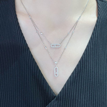 [lume Jewelry]MOVE 2 ROW DIAMOND NECKLACE