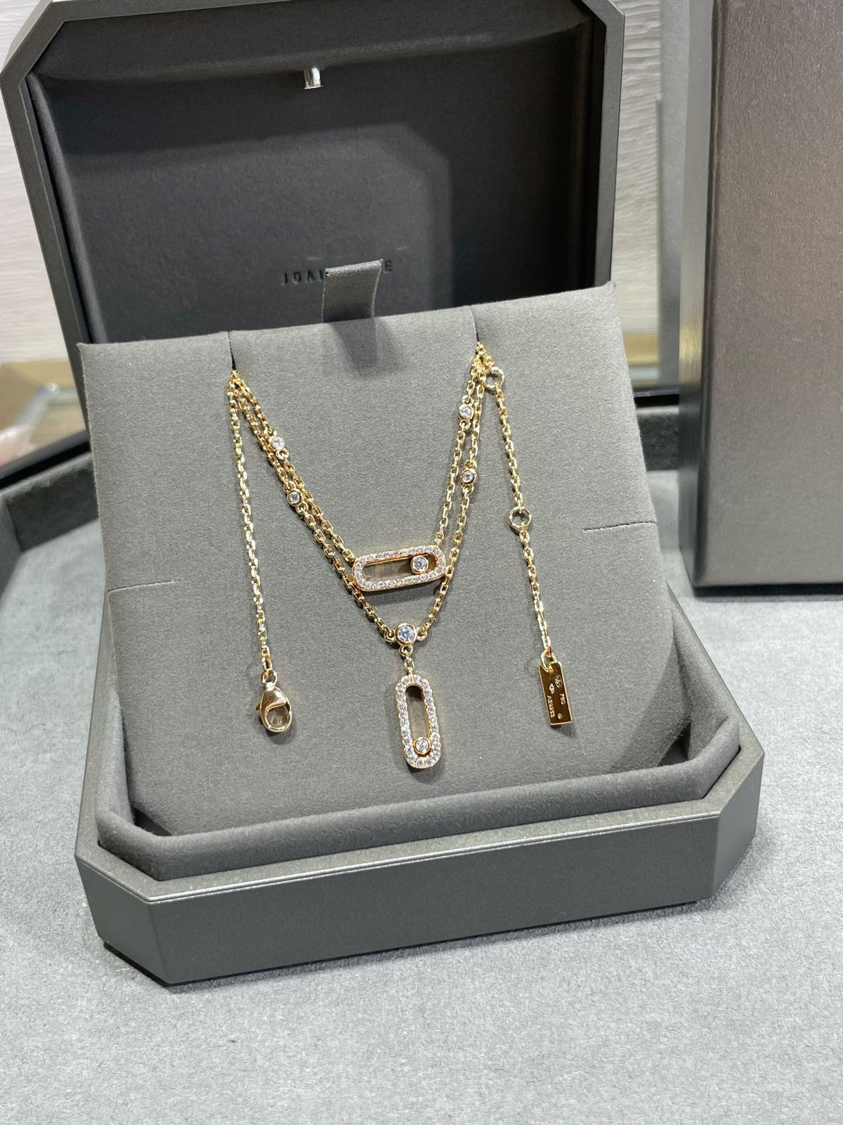 [lume Jewelry]MOVE 2 ROW DIAMOND NECKLACE