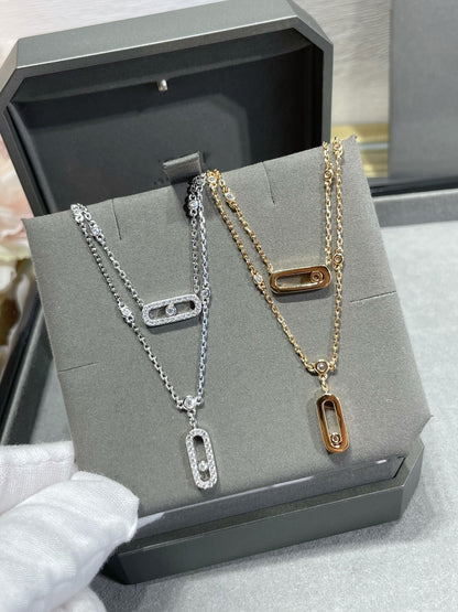 [lume Jewelry]MOVE 2 ROW DIAMOND NECKLACE