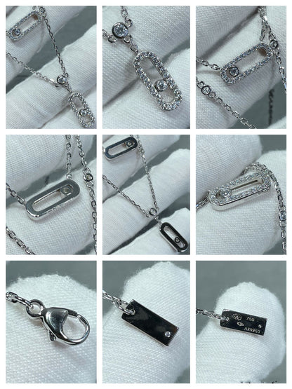 [lume Jewelry]MOVE 2 ROW DIAMOND NECKLACE