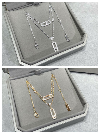 [lume Jewelry]MOVE 2 ROW DIAMOND NECKLACE
