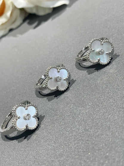 ¡®lume Jewelry¡¯CLOVER SILVER MOP DIAMOND RING