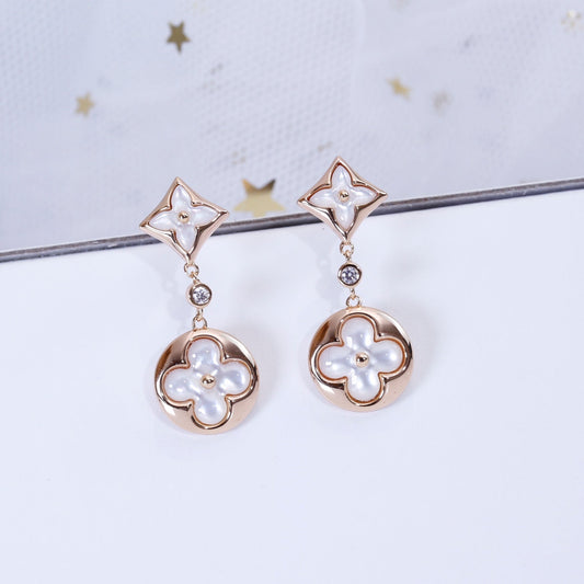 ¡®lume Jewelry¡¯STAR AND SUN PINK GOLD MOP DROP EARRINGS