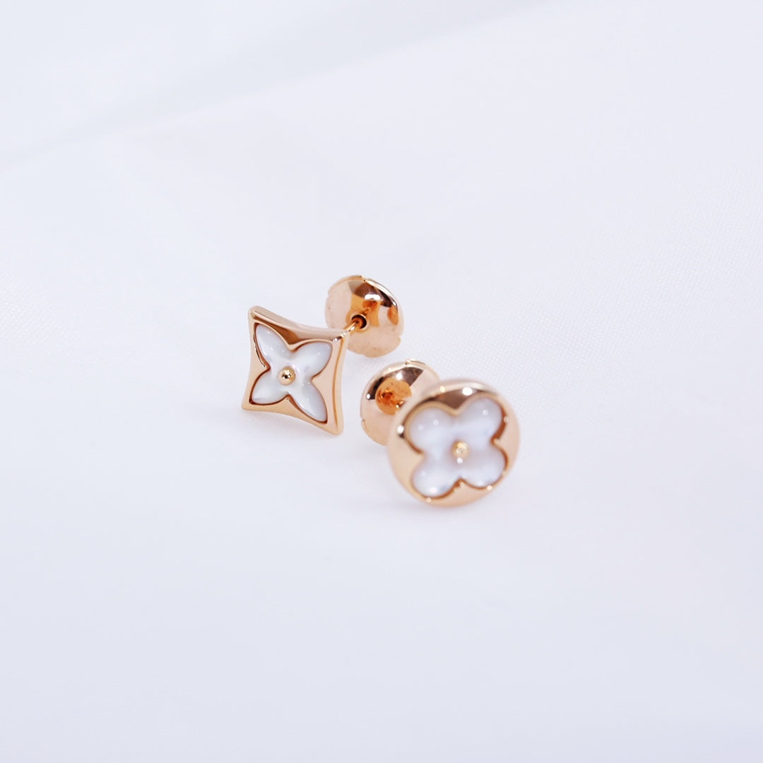 ¡®lume Jewelry¡¯STAR AND SUN PINK GOLD MOP STUD EARRINGS