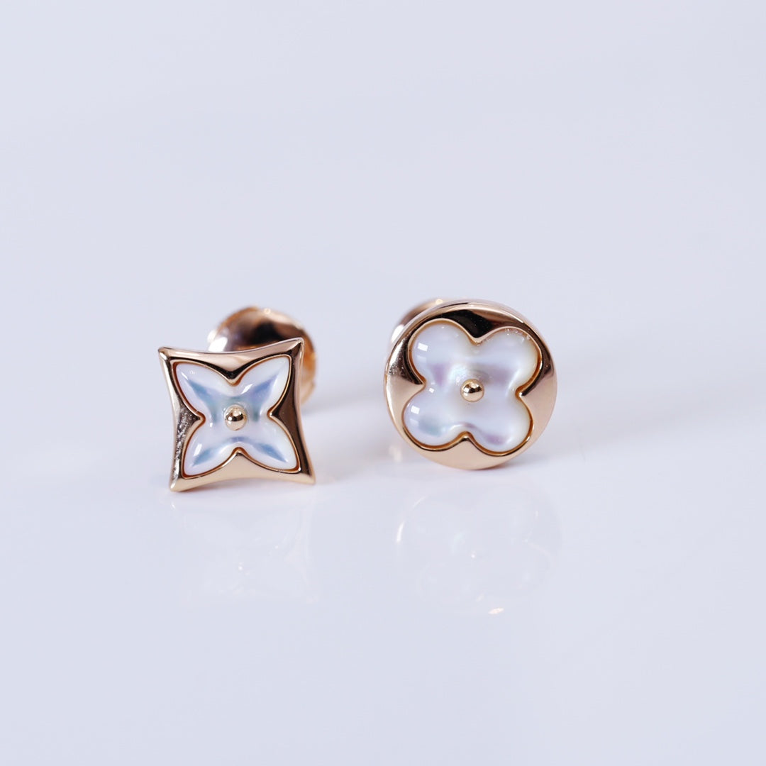 ¡®lume Jewelry¡¯STAR AND SUN PINK GOLD MOP STUD EARRINGS