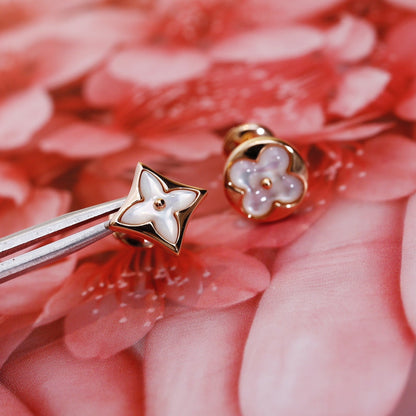 ¡®lume Jewelry¡¯STAR AND SUN PINK GOLD MOP STUD EARRINGS