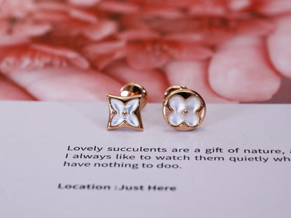 ¡®lume Jewelry¡¯STAR AND SUN PINK GOLD MOP STUD EARRINGS