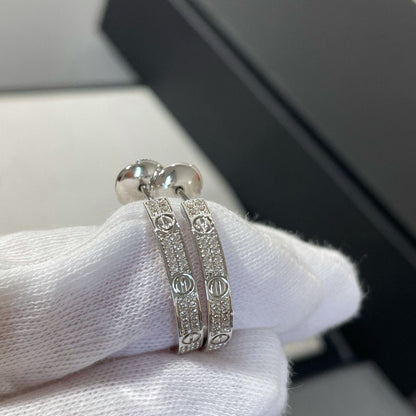 ¡®lume Jewelry¡¯LOVE DIAMOND SILVER HOOP EARRINGS