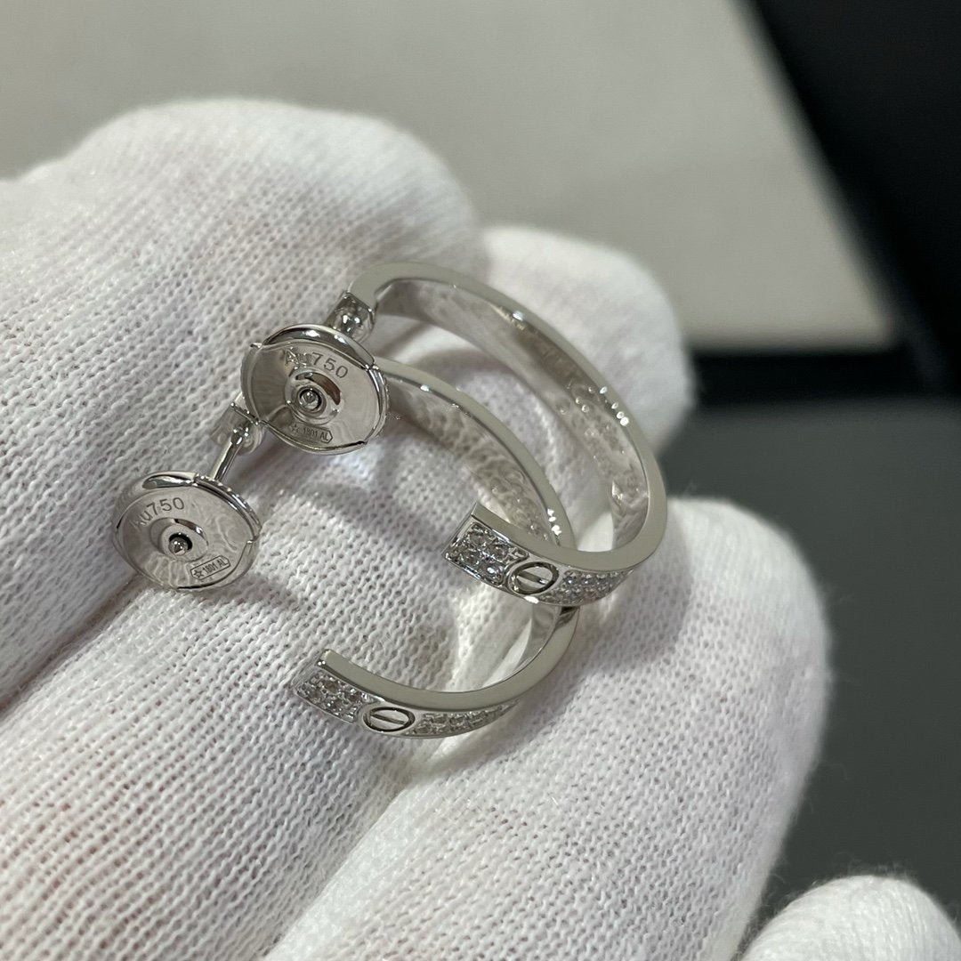 ¡®lume Jewelry¡¯LOVE DIAMOND SILVER HOOP EARRINGS