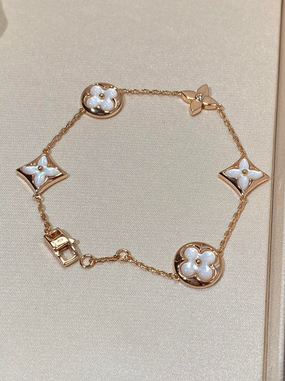 ¡®lume Jewelry¡¯STAR AND SUN 5 MOTIF MOP PINK GOLD BRACELET
