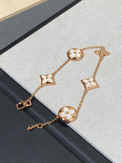 ¡®lume Jewelry¡¯STAR AND SUN 5 MOTIF MOP PINK GOLD BRACELET