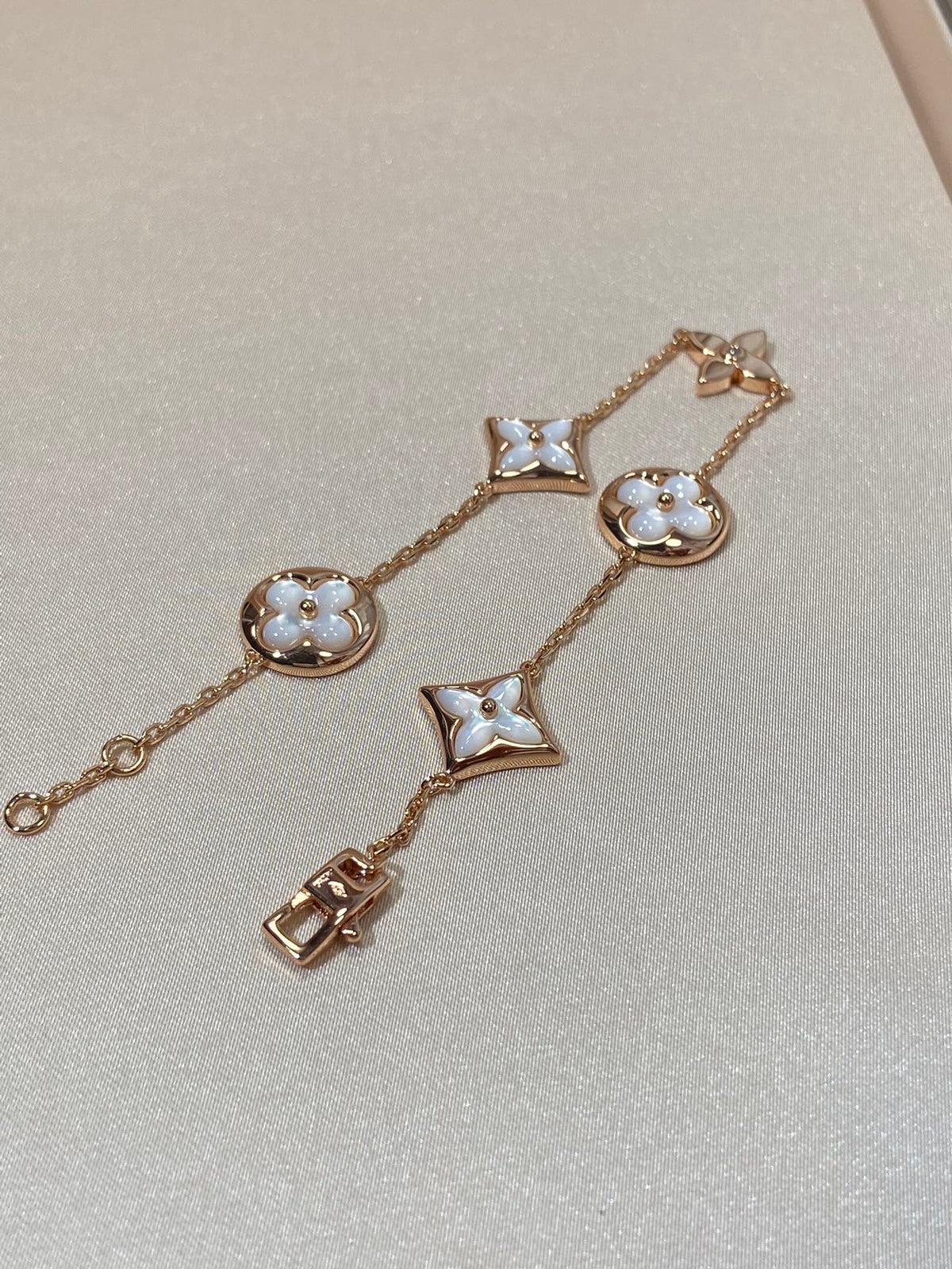 ¡®lume Jewelry¡¯STAR AND SUN 5 MOTIF MOP PINK GOLD BRACELET