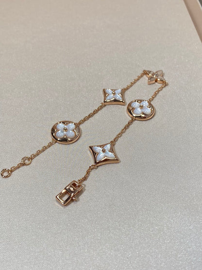 ¡®lume Jewelry¡¯STAR AND SUN 5 MOTIF MOP PINK GOLD BRACELET