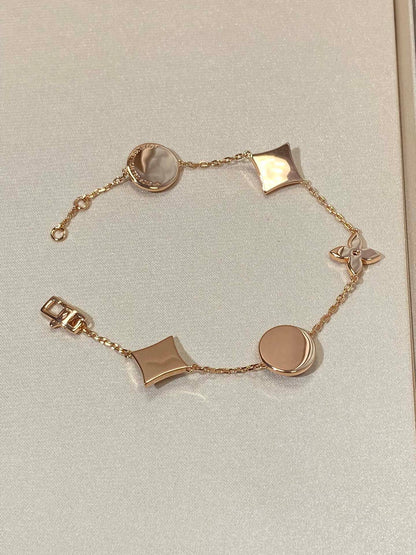 ¡®lume Jewelry¡¯STAR AND SUN 5 MOTIF MOP PINK GOLD BRACELET