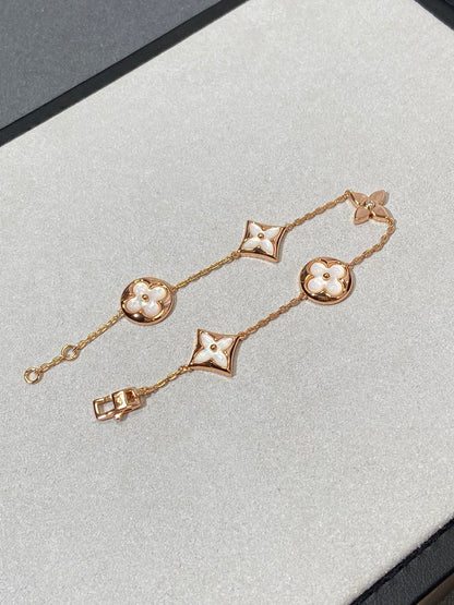 ¡®lume Jewelry¡¯STAR AND SUN 5 MOTIF MOP PINK GOLD BRACELET
