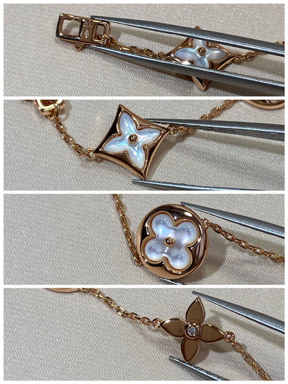 ¡®lume Jewelry¡¯STAR AND SUN 5 MOTIF MOP PINK GOLD BRACELET