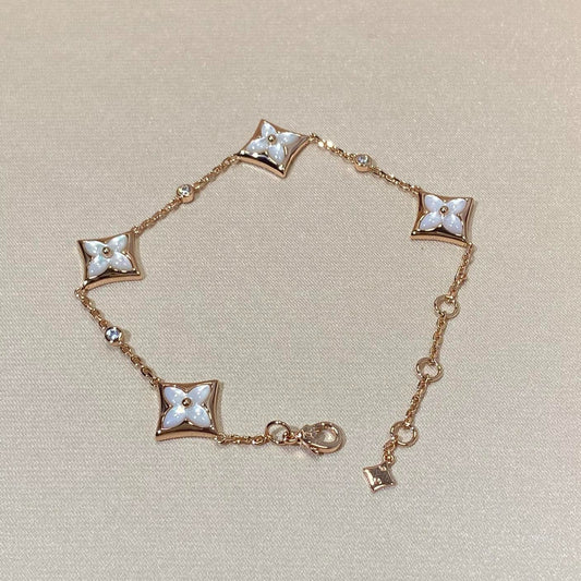 ¡®lume Jewelry¡¯STAR 4 MOTIF MOP DIAMOND PINK GOLD BRACELET