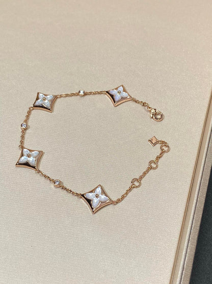 ¡®lume Jewelry¡¯STAR 4 MOTIF MOP DIAMOND PINK GOLD BRACELET