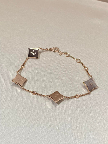 ¡®lume Jewelry¡¯STAR 4 MOTIF MOP DIAMOND PINK GOLD BRACELET
