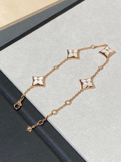 ¡®lume Jewelry¡¯STAR 4 MOTIF MOP DIAMOND PINK GOLD BRACELET