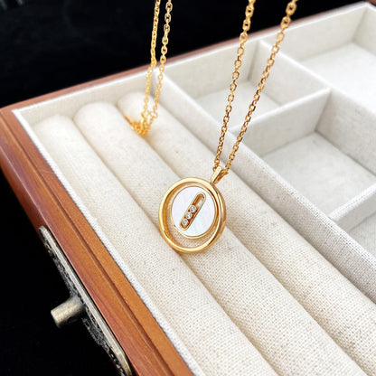 [lume Jewelry]LUCKY MOVE MOP PINK GOLD NECKLACE