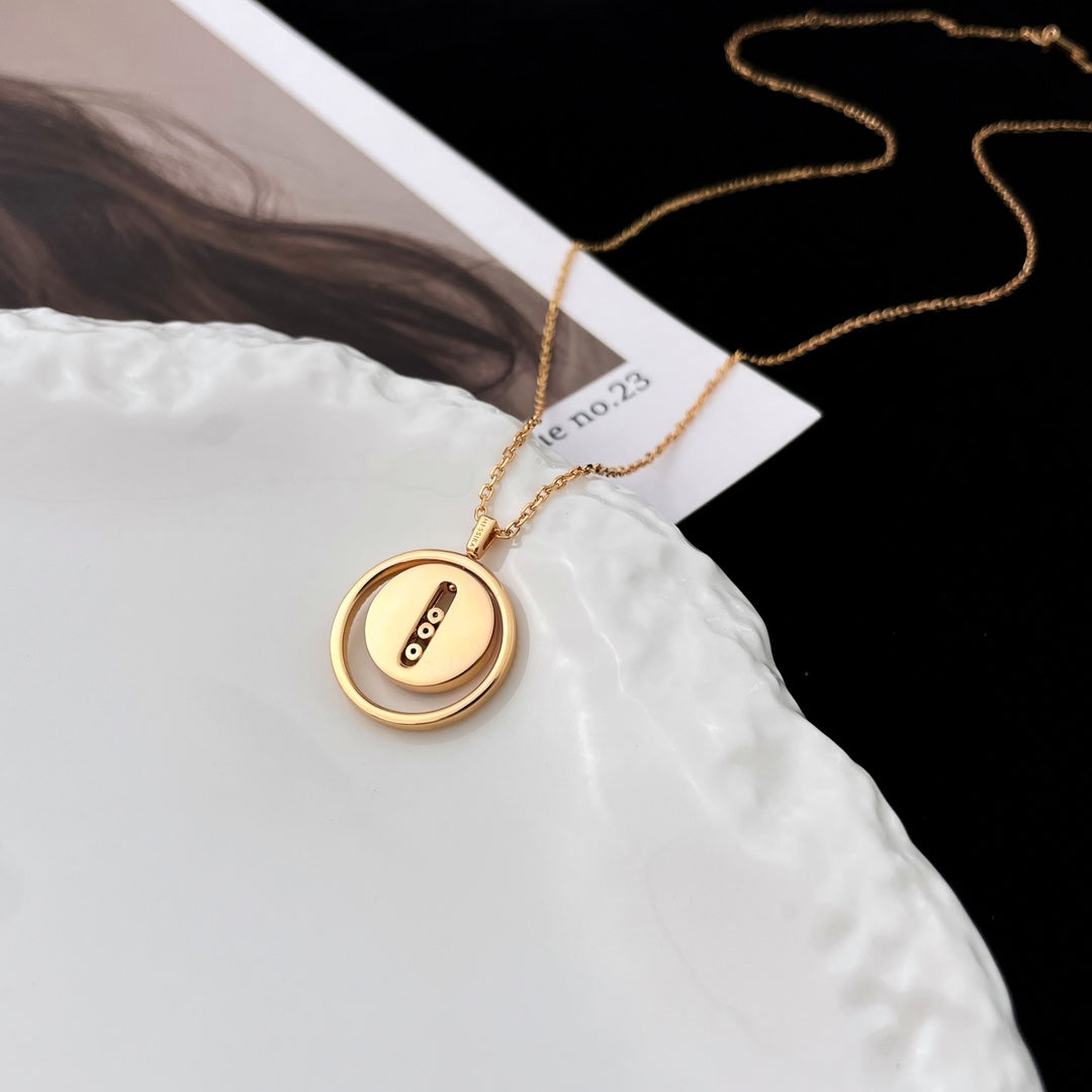 [lume Jewelry]LUCKY MOVE MOP PINK GOLD NECKLACE