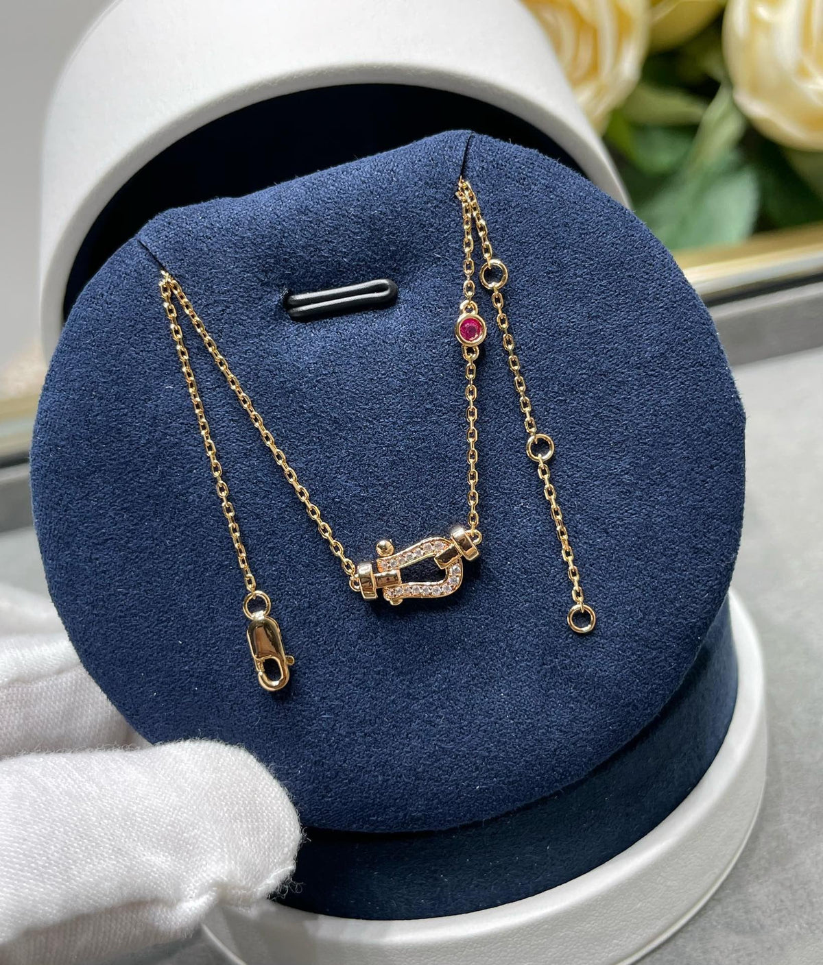 ¡®lume Jewelry¡¯FORCE 10 DIAMOND PINK GOLD NECKLACE