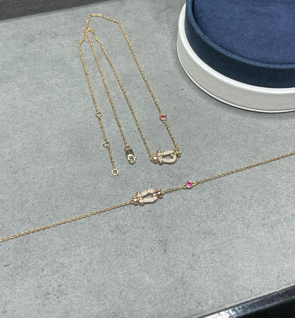 ¡®lume Jewelry¡¯FORCE 10 DIAMOND PINK GOLD NECKLACE
