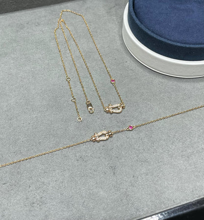 ¡®lume Jewelry¡¯FORCE 10 DIAMOND PINK GOLD NECKLACE