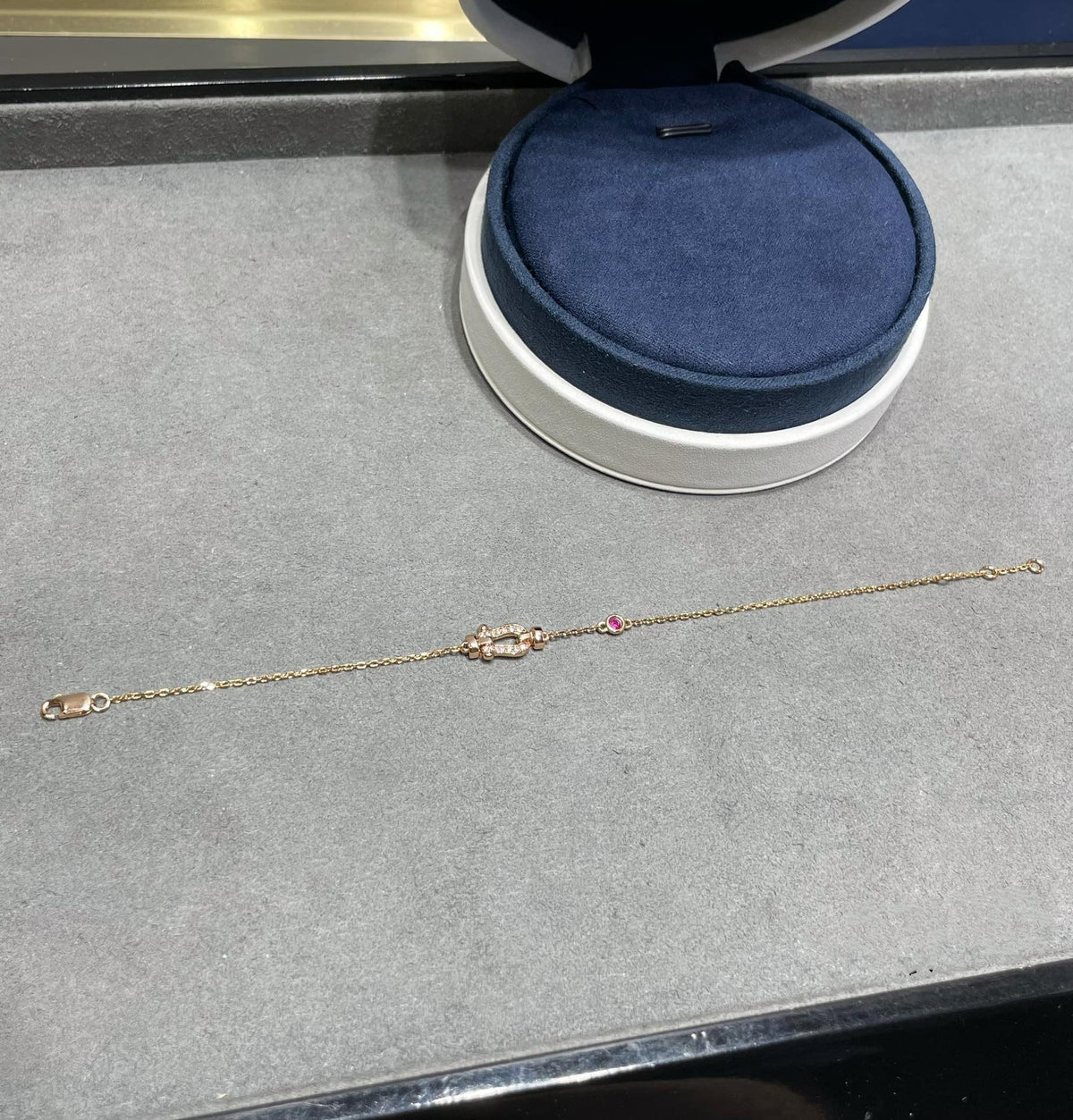 ¡®lume Jewelry¡¯FORCE 10 DIAMOND CHAIN LINK PINK GOLD BRACELET