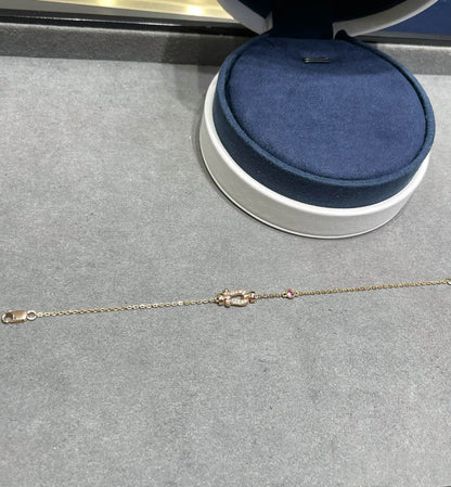 ¡®lume Jewelry¡¯FORCE 10 DIAMOND CHAIN LINK PINK GOLD BRACELET