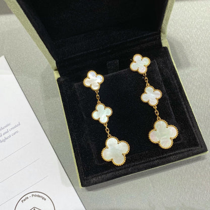 ¡®lume Jewelry¡¯CLOVER MOP 3 MOTIFS GOLD EARRINGS