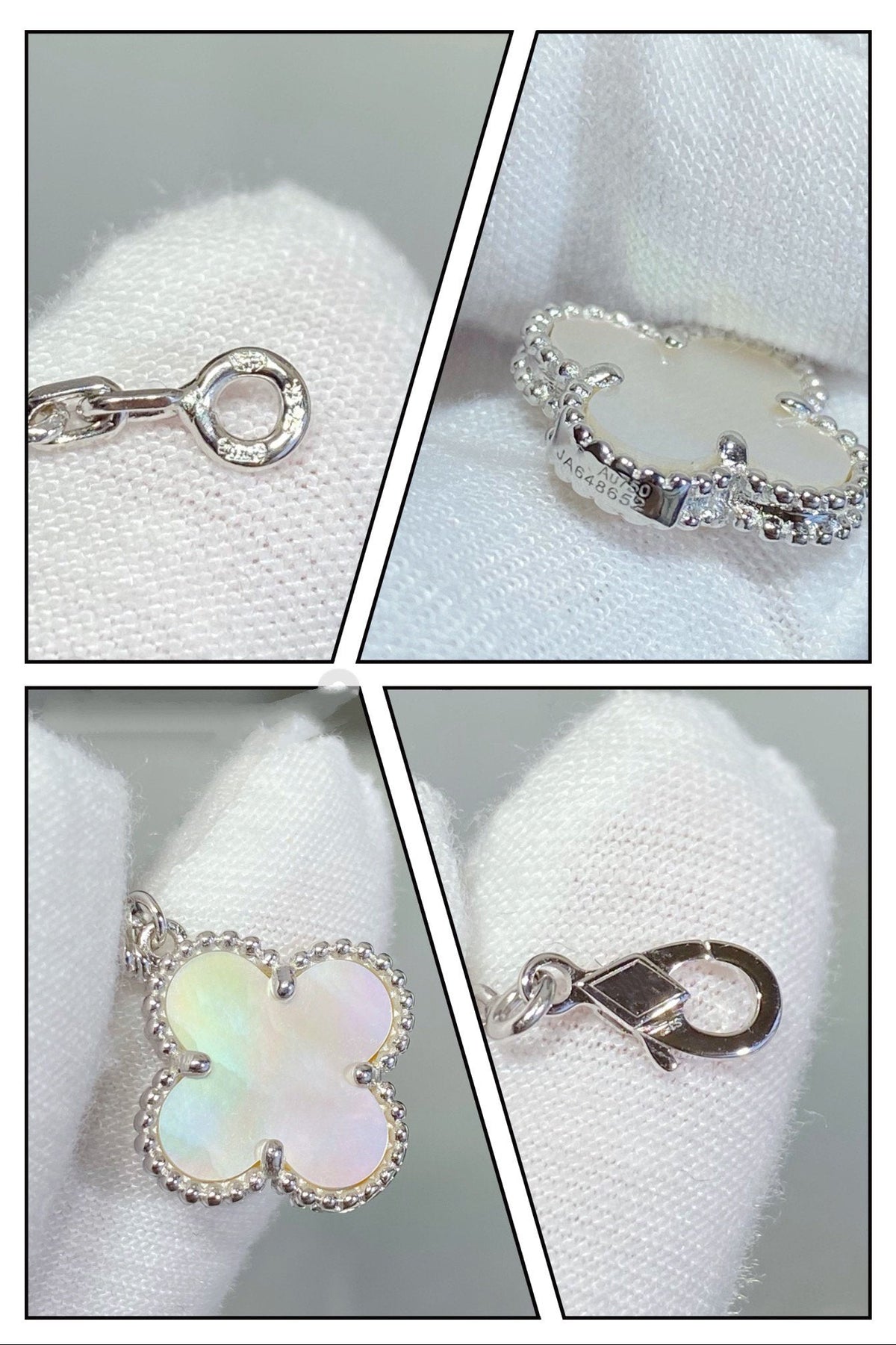 ¡®lume Jewelry¡¯CLOVER 5 MOTIF WHITE MOP SILVER BRACELET