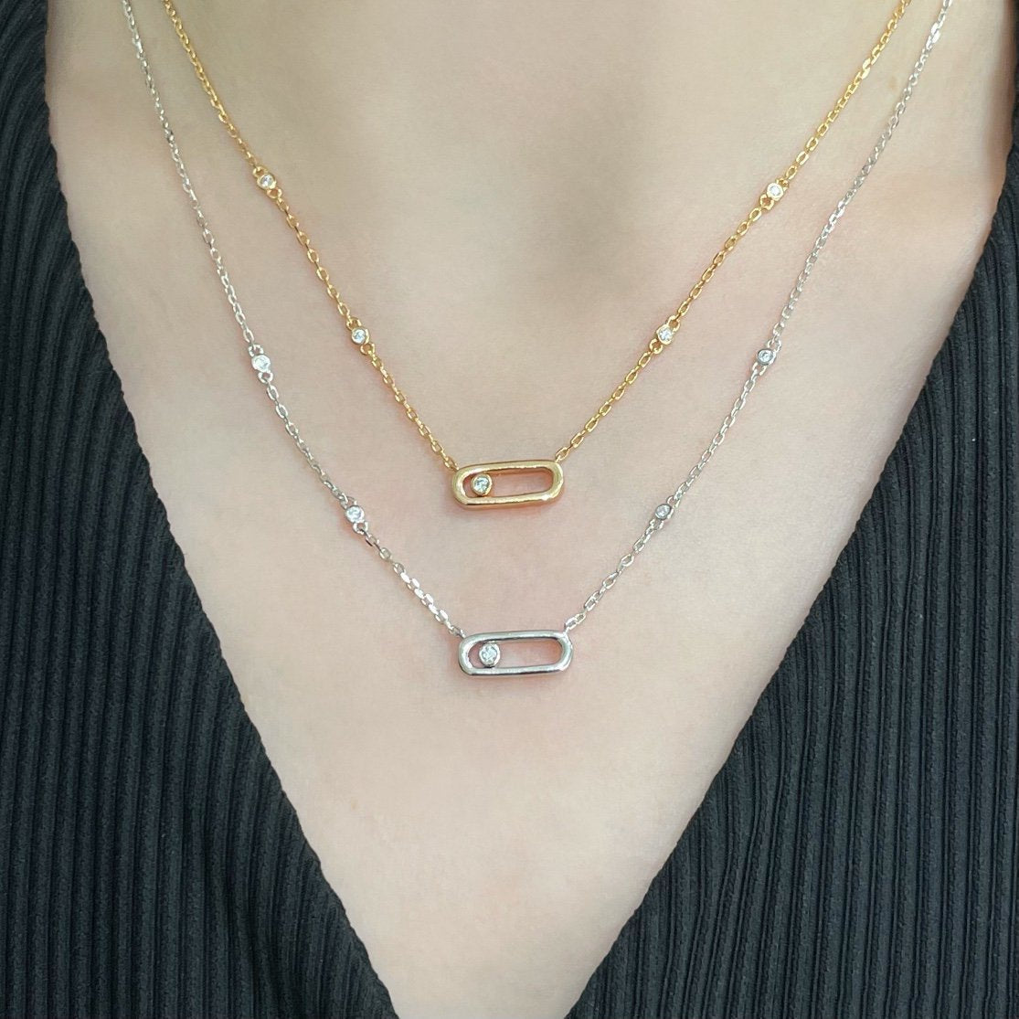 [lume Jewelry]MOVE UNO DIAMOND NECKLACE