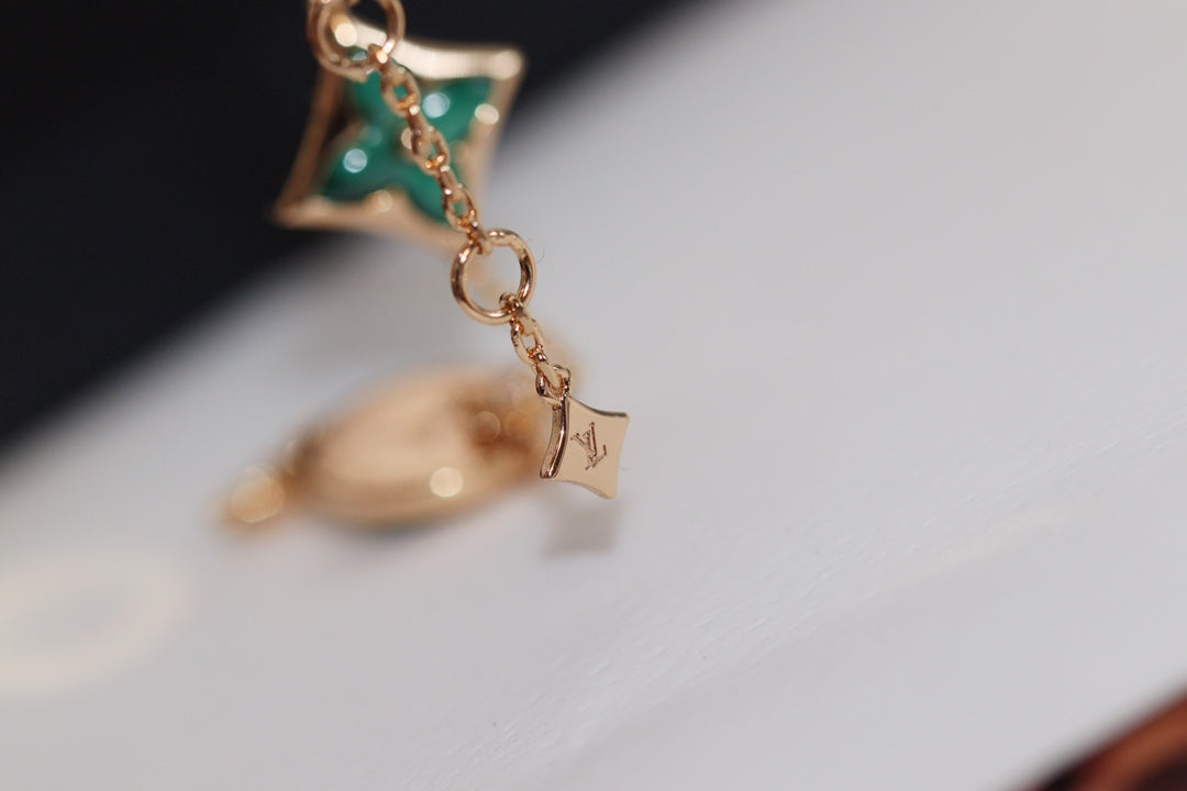 ¡®lume Jewelry¡¯STAR AND SUN 4 MOTIF PINK GOLD MALACHITE BRACELET
